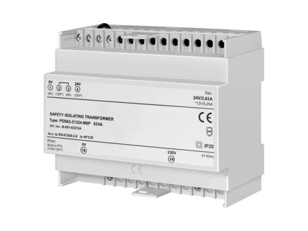 Transformer, 63 VA, DIN-rail mounting